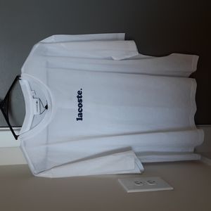 White Lacoste Shirt - Fits L/XL